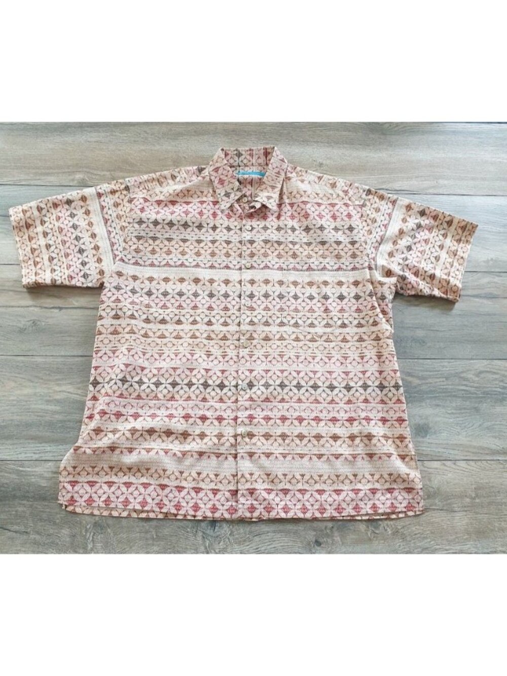 Tori Richard Multicolor Short Sleeve Button Front Shirt M Hawaiian REPAIR NEEDED